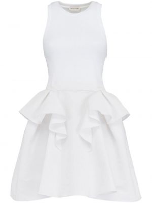 Κοκτέιλ φόρεμα πέπλουμ Alexander Mcqueen λευκό
