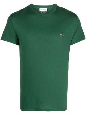 Bavlněné tričko Lacoste zelené