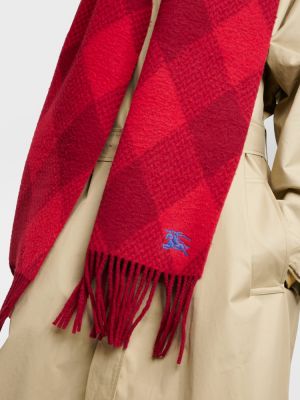 Echarpe en laine à motif argyle Burberry rouge