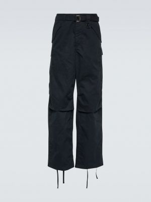 Хлопковые брюки карго Sacai черные