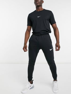 Черные флисовые джоггеры слим Nike