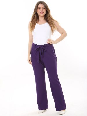 Klasične hlače z žepi şans vijolična