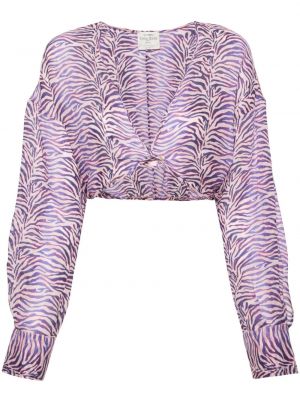 Bluza s printom sa zebra printom Forte_forte ljubičasta