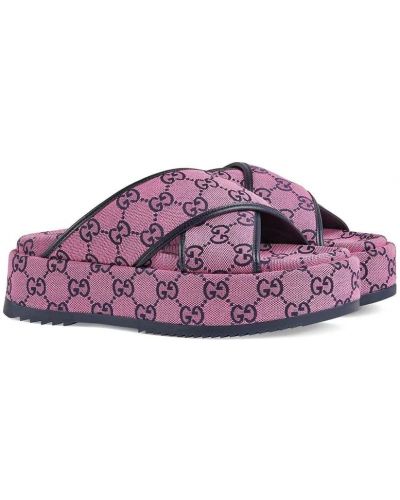 Sandalias con plataforma Gucci rosa