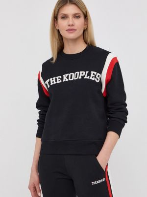 The Kooples pamut melegítőfelső fekete, női, nyomott mintás