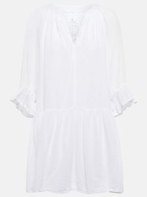 Mini robe en velours en coton Velvet blanc