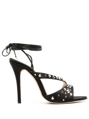 Saténové sandále Alessandra Rich čierna