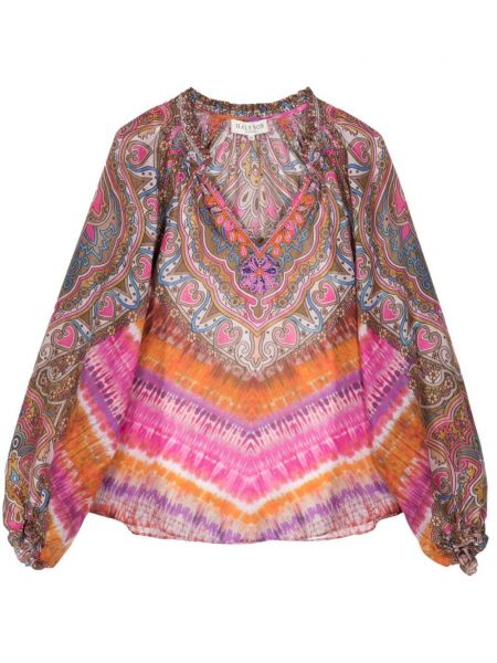 Chiffon kragen bluse mit print Hale Bob