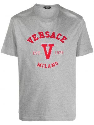 T-shirt avec applique Versace gris
