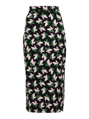 Květinové hedvábné pouzdrová sukně Diane Von Furstenberg - černá