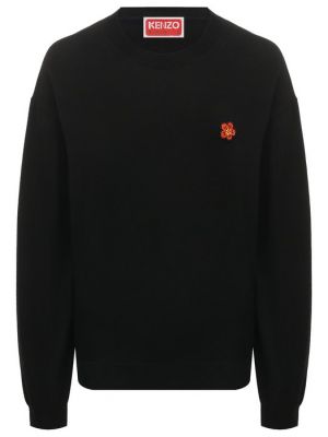 Черный шерстяной пуловер Kenzo