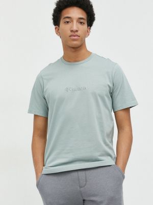 Тениска с дълъг ръкав с апликация Columbia зелено