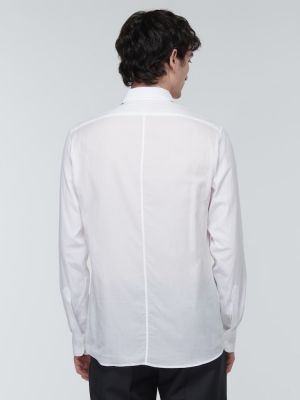 Βαμβακερό πουκάμισο Dries Van Noten λευκό