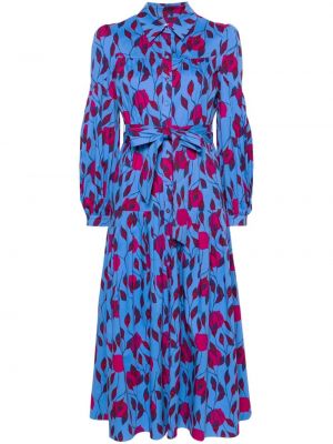 Миди рокля с принт Dvf Diane Von Furstenberg синьо