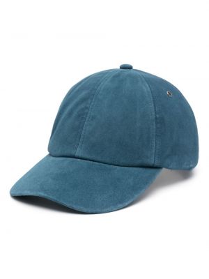 Велурена шапка с козирки Paul Smith синьо
