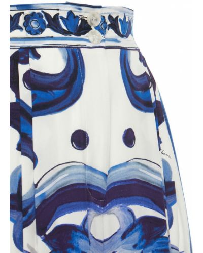 Pantaloni de mătase cu croială lejeră Dolce & Gabbana albastru