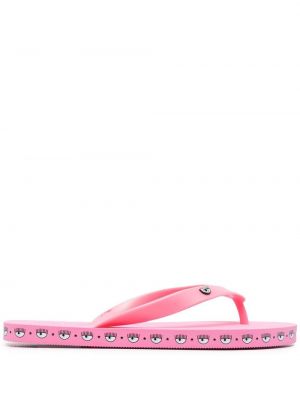 Trykt flip-flops Chiara Ferragni rosa