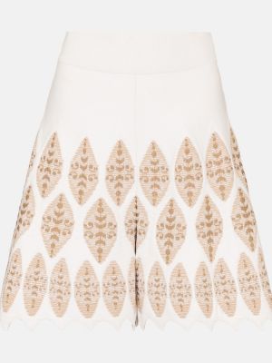 Жакардови шорти с висока талия Alaã¯a бяло