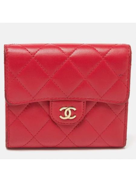 Cartera de cuero retro Chanel Vintage rojo