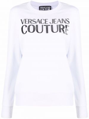 Felpa girocollo con scollo tondo Versace Jeans Couture bianco