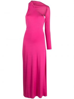 Asimetrična traper haljina Versace Jeans Couture ružičasta