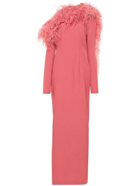 Βραδινό φόρεμα με φτερά Taller Marmo ροζ