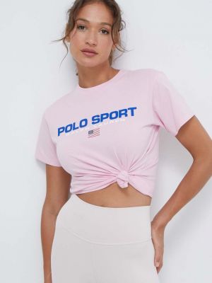 Памучна поло тениска Polo Ralph Lauren розово