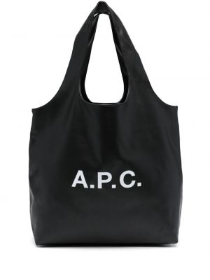 Shopper soma ar apdruku A.p.c. melns