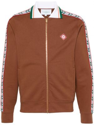 Sportiska stila džemperis ar rāvējslēdzēju Casablanca brūns