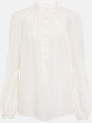 Bluză de lână de mătase Gabriela Hearst alb