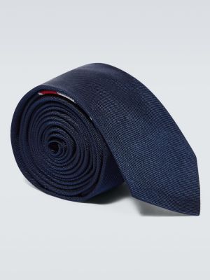 Hodvábna kravata Thom Browne modrá