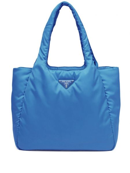 Grands sacs en nylon large Prada bleu