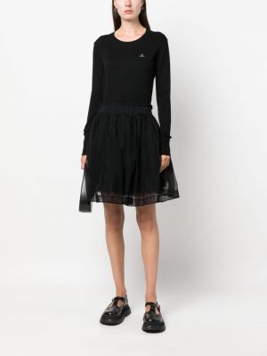 Bavlněný svetr s výšivkou Vivienne Westwood černý