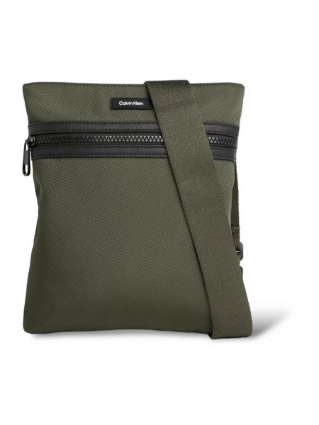 Nylon schultertasche mit reißverschluss Calvin Klein grün