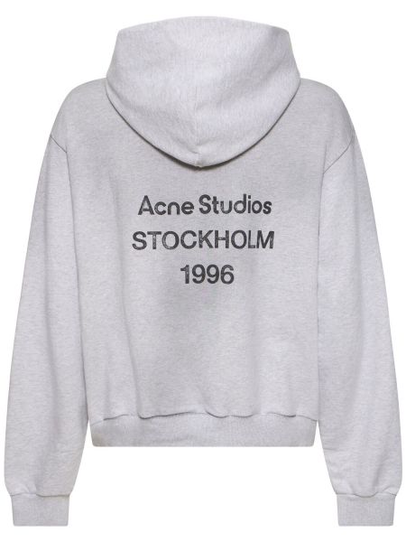 Hoodie i bomull Acne Studios grå