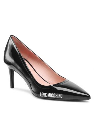 Полуотворени обувки с ток с ток Love Moschino черно