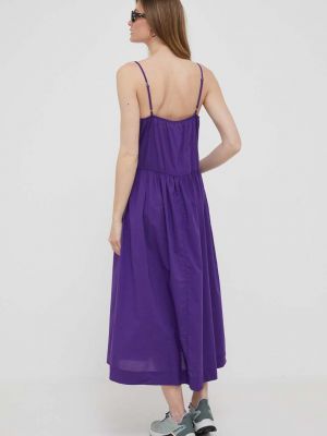 Rochie midi din bumbac United Colors Of Benetton violet