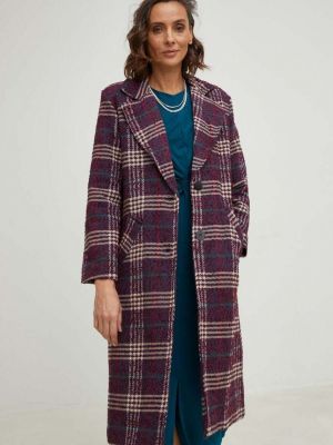 Answear Lab palton din lana culoarea violet, de tranzitie