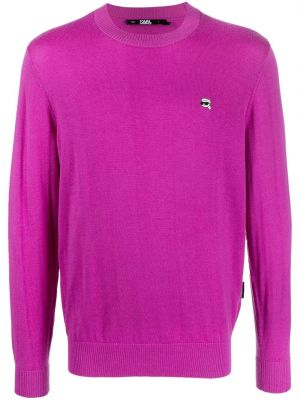 Pull col rond Karl Lagerfeld violet