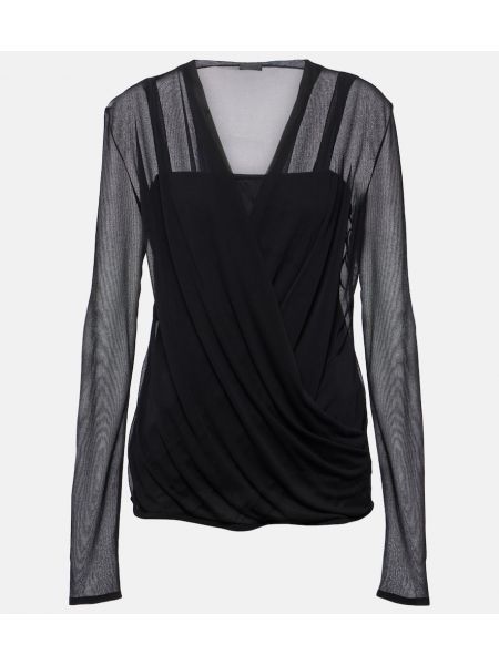 Jersey bluza z draperijo Givenchy črna