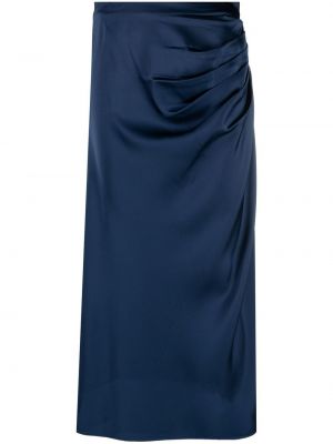 Midi sukně na zip z polyesteru Jonathan Simkhai - modrá
