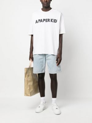 Raštuotas medvilninis marškinėliai A Paper Kid balta