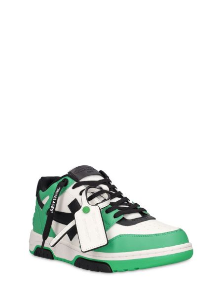 Sneakers di pelle Off-white verde