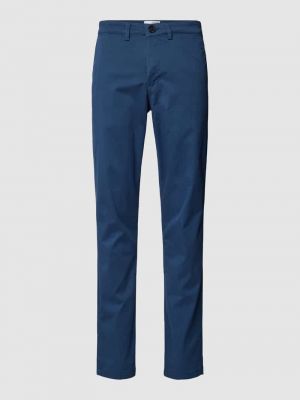 Spodnie slim fit w jednolitym kolorze Selected Homme niebieskie