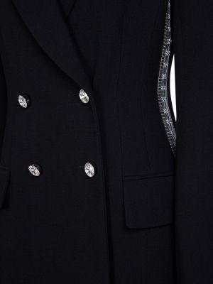 Krepový vlnený kabát Chloé čierna