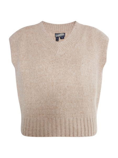 Меланжов пуловер Dreimaster Vintage бежово