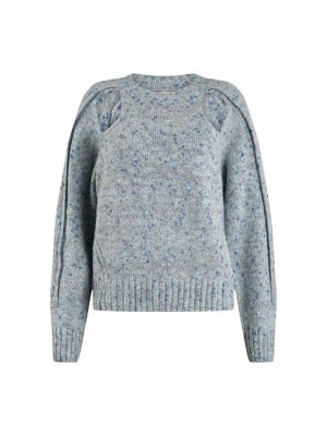 Niebieski sweter z okrągłym dekoltem Sofie Schnoor