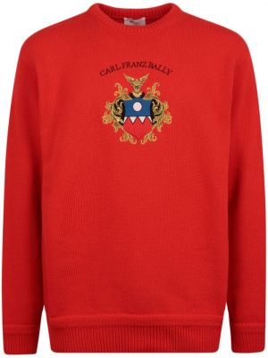 Volneni pulover Bally rdeča