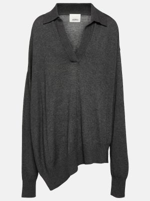 Vlněný svetr jersey Isabel Marant šedý