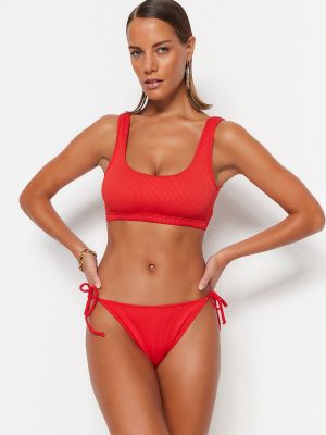 Bikini cu talie joasă Trendyol roșu